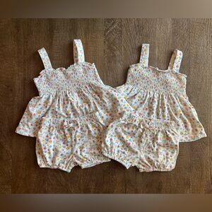 TWIN BUNDLE Starting Out Multicolor Floral Fruit Print Baby Outfits